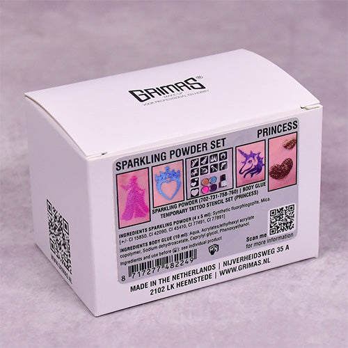 GRIMAS Glittertatuointisetti, erilaisia