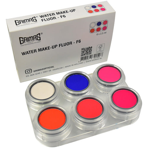 Grimas Water Make-up  Fluor paletti 6kpl, UV
