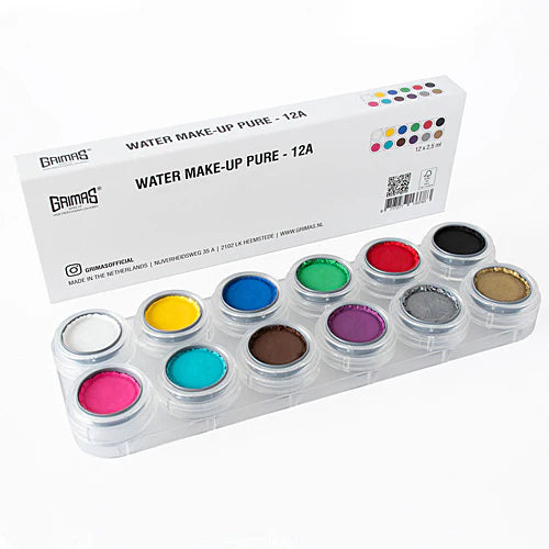 Grimas Water Make-up kasvoväripaletti 12 kpl, perusvärit